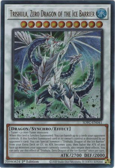 Trishula, Zero Dragon of the Ice Barrier - SDFC-EN041 - Ultra Rare 1st Edition