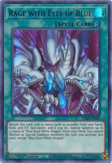Rage with Eyes of Blue (Blue) - LDS2-EN029 - Ultra Rare 1st Edition