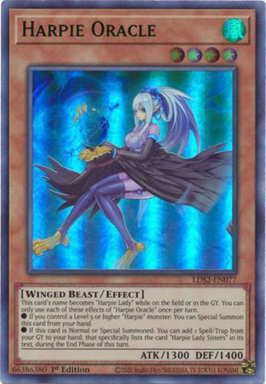 Harpie Oracle (Green) - LDS2-EN077 - Ultra Rare 1st Edition
