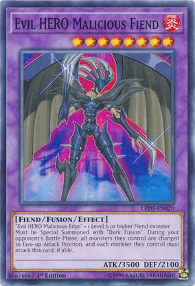 Evil HERO Malicious Fiend - LED5-EN020 - Common 1st Edition