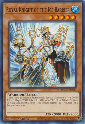 Royal Knight of the Ice Barrier - HAC1-EN032 - Duel Terminal Normal Parallel Rare 1st Edition