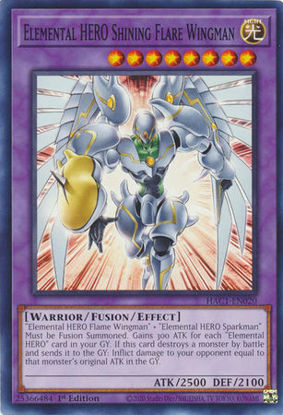 Elemental HERO Shining Flare Wingman - HAC1-EN020 - Common 1st Edition