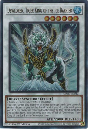 Dewloren, Tiger King of the Ice Barrier - SDFC-EN042 - Ultra Rare 1st Edition