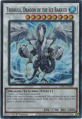 Trishula, Dragon of the Ice Barrier - SDFC-EN045 - Super Rare 1st Edition