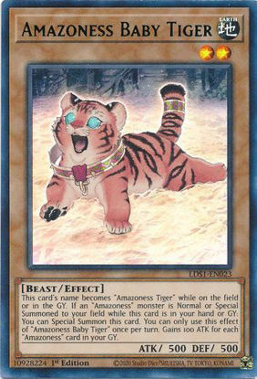 Amazoness Baby Tiger - LDS1-EN023 - Ultra Rare 1st Edition