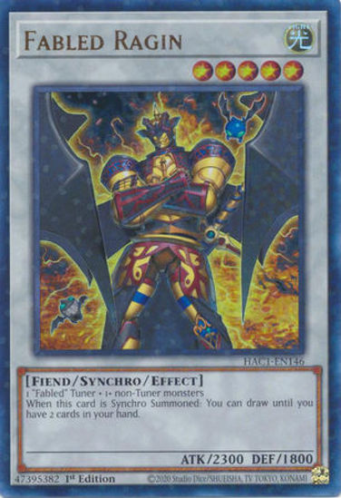 Fabled Ragin - HAC1-EN146 - Duel Terminal Ultra Parallel Rare 1st Edition