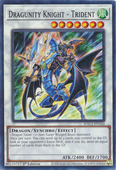 Dragunity Knight - Trident - HAC1-EN164 - Duel Terminal Normal Parallel Rare 1st Edition