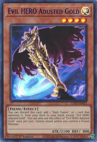 Evil HERO Adusted Gold - LDS3-EN025 - Ultra Rare 1st Edition