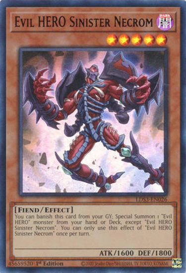 Evil HERO Sinister Necrom (Red) - LDS3-EN026 - Ultra Rare 1st Edition