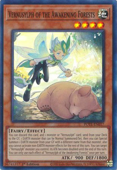 Vernusylph of the Awakening Forests - POTE-EN017 - Super Rare 1st Edition