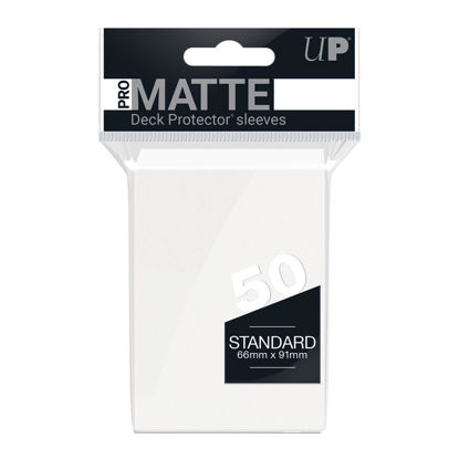 Ultra Pro Deck Protectors - Standard Sleeves - Matte Non Glare White (50 Sleeves)