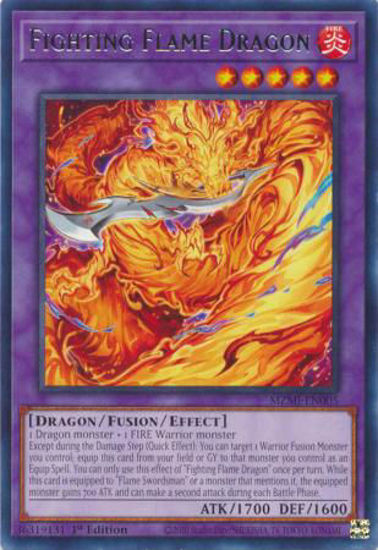 Fighting Flame Dragon - MZMI-EN005 - Rare 1st Edition